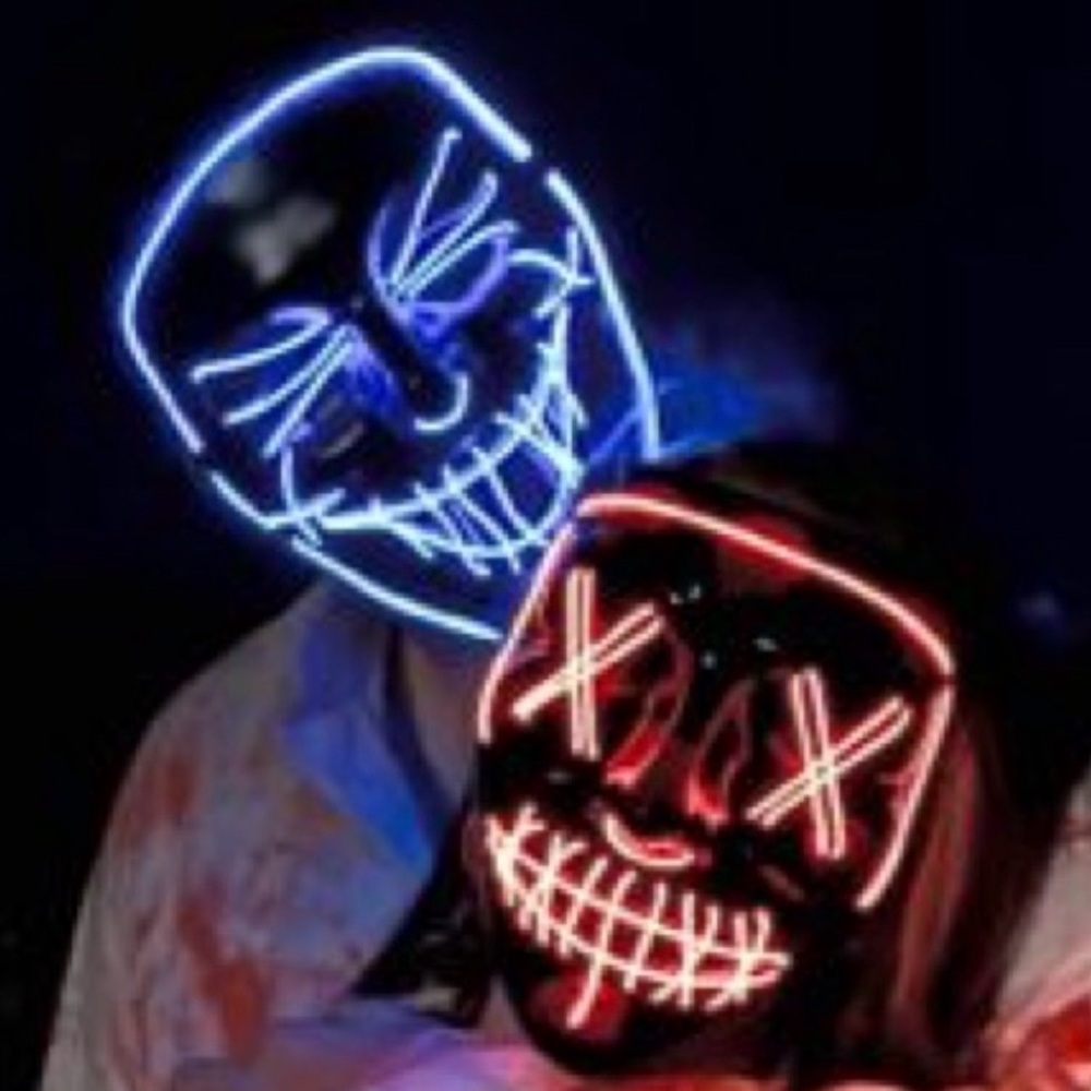 Halloween LED Light Up Mask Set - Blue and Red